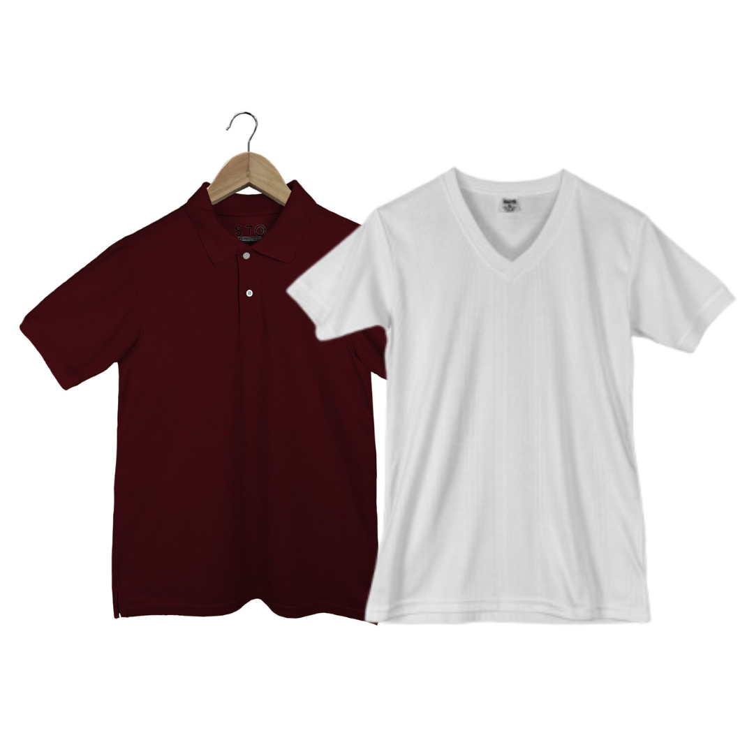 Camiseta Polo + Camiseta Acanalada Hombre