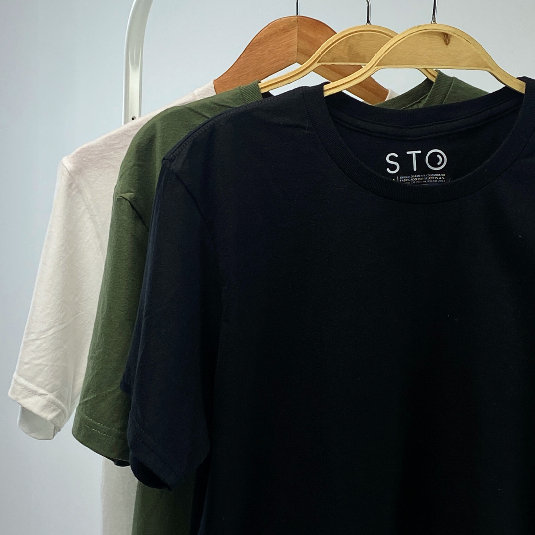 Camiseta Unisex Unicolor Combo x3