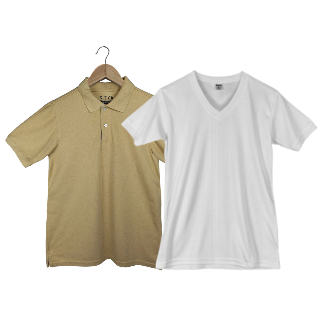 Camiseta Polo + Camiseta Acanalada Hombre