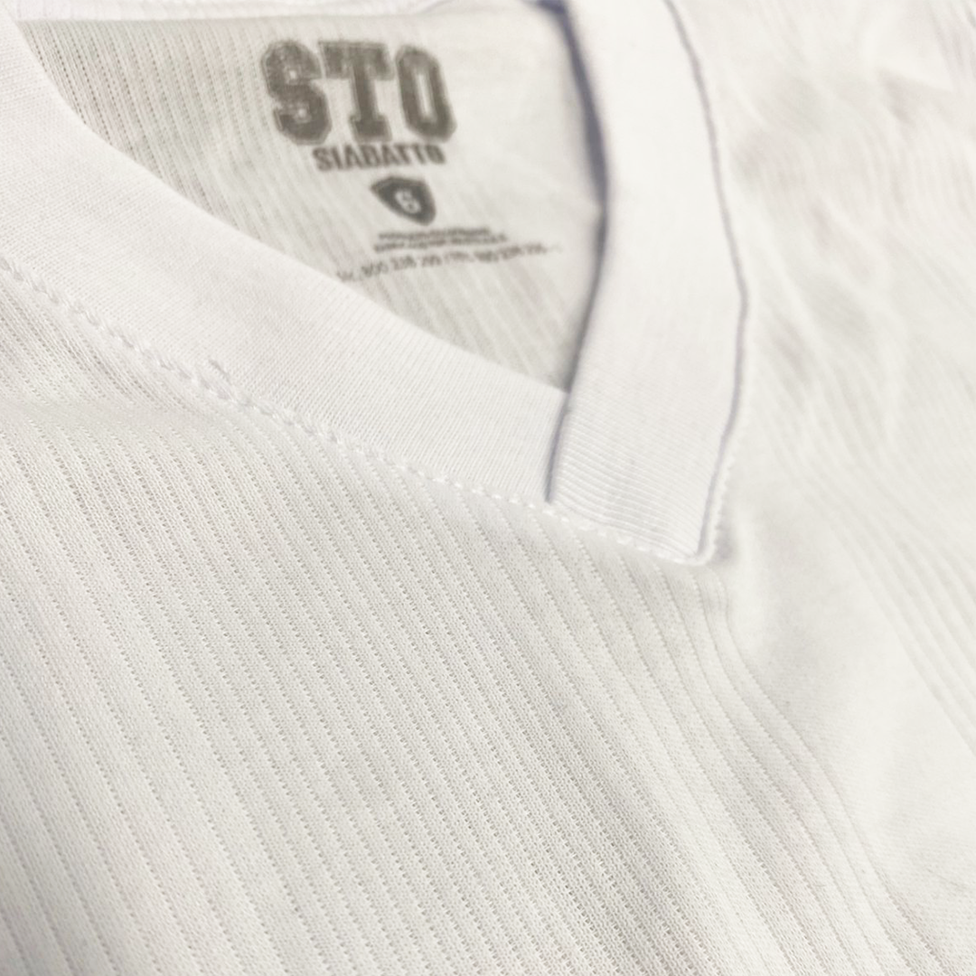 Camiseta Niño Acanalada | Cuello V | 3344