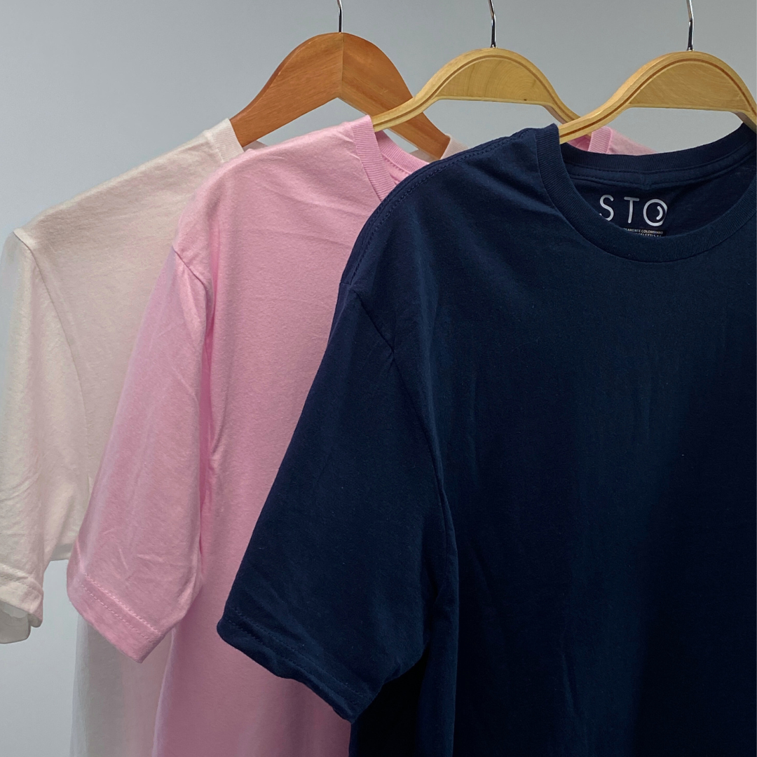 Camiseta Unisex Unicolor Combo x3