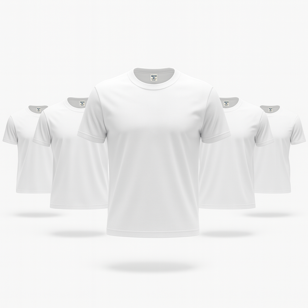 COMBO X5 | Camiseta Acanalada Cuello Redondo 5069