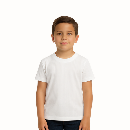 Camiseta Niño Acanalada | Cuello Redondo | 3170