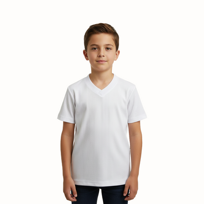 Camiseta Niño Acanalada | Cuello V | 3344