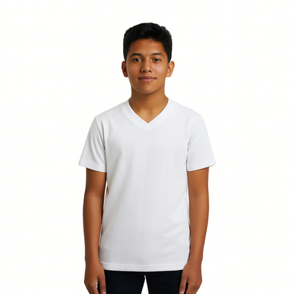 Camiseta Niño Acanalada | Cuello V | 3344