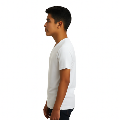 Camiseta Niño Acanalada | Cuello V | 3344