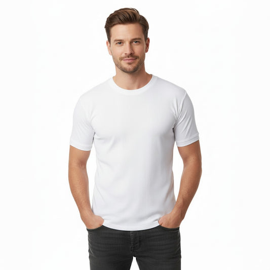 Camiseta Acanalada Hombre | Cuello Redondo 5069