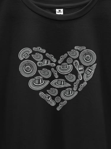 Camiseta Estampada Mujer | Corazón Sombreros