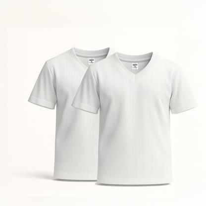 COMBO X2 | Camiseta Niño Acanalada Cuello V|3344